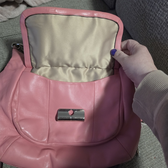Coach Pink Leather Shoulder Bag with Front Flap - Picture 4 of 7